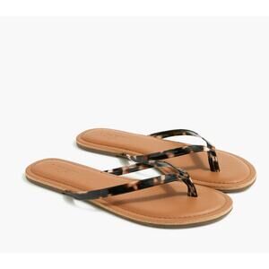 J.Crew Easy Summer Flip Flop Sandals WMNS 8M Tortoise Shell Flat Slip-On Casual